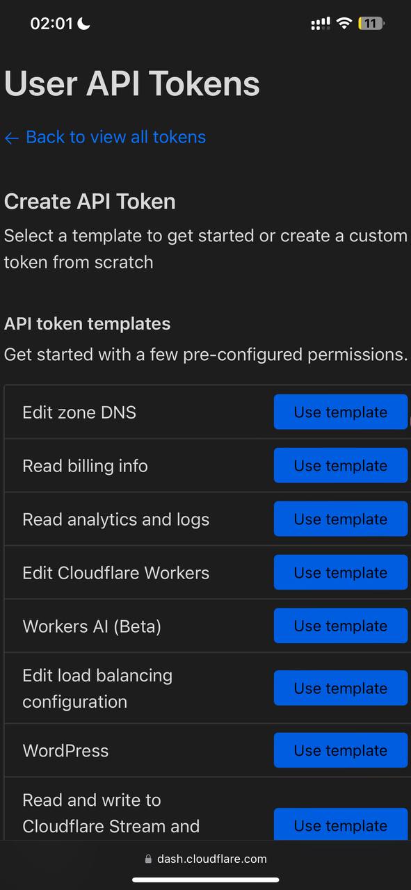 Cloudflare API Token