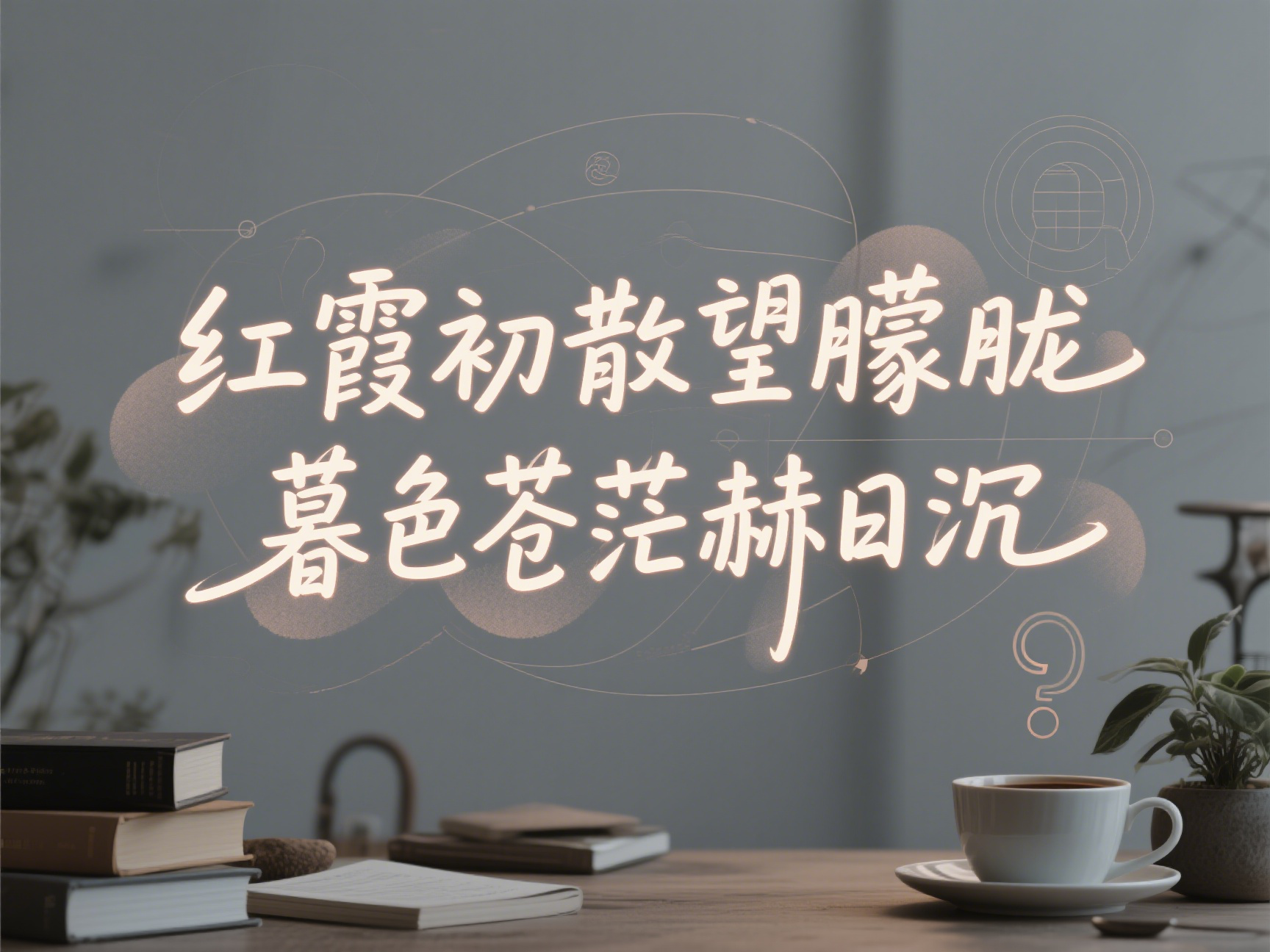 红霞初散望朦胧，暮色苍茫赫日沉。